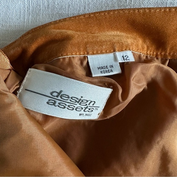 Vintage Design Assets Pants Womens 12 Suede Leather Straight Lined 90s Western - Picture 9 of 14